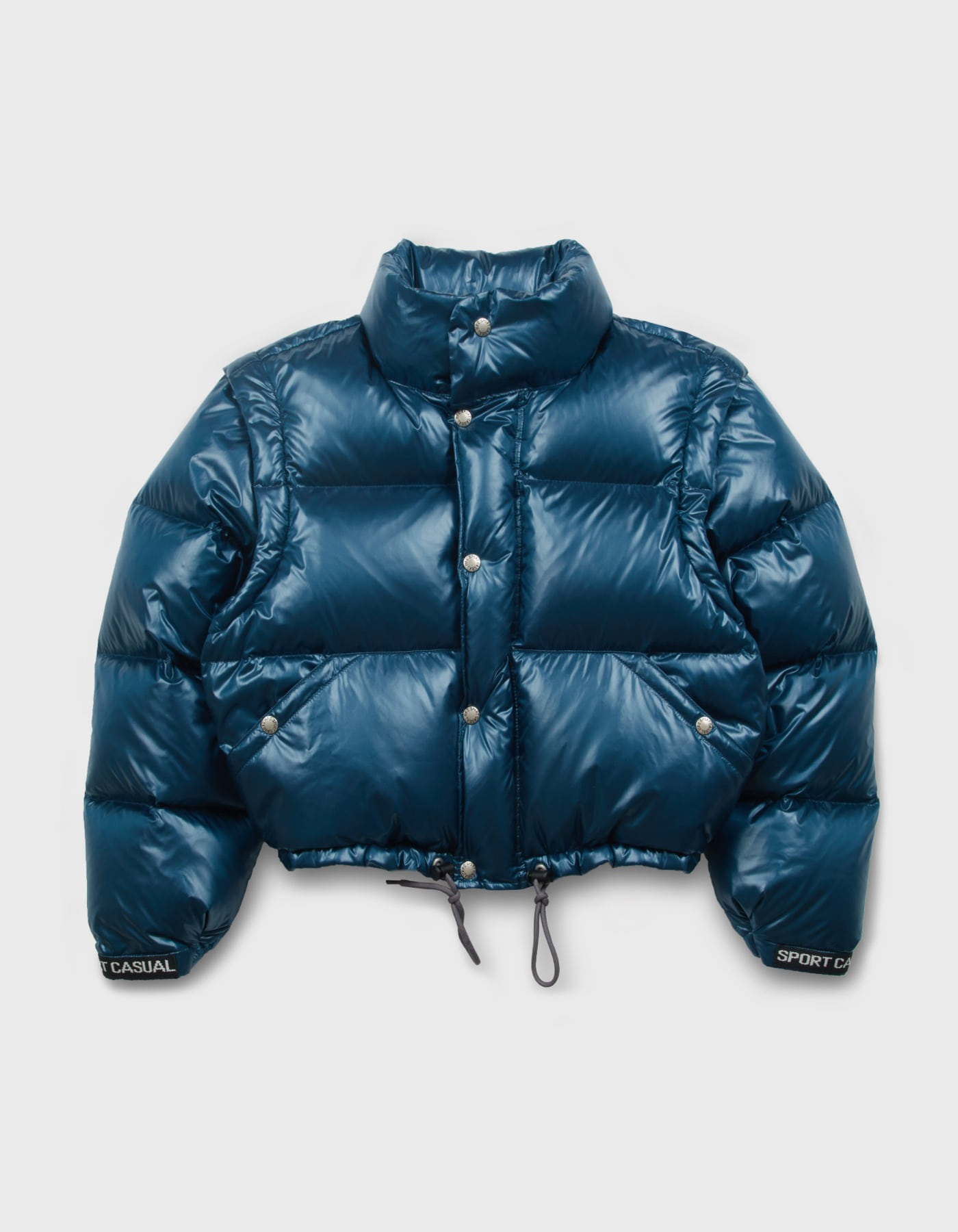 DETACHABLE SLEEVES PUFFY DOWN JACKET (W) / Navy