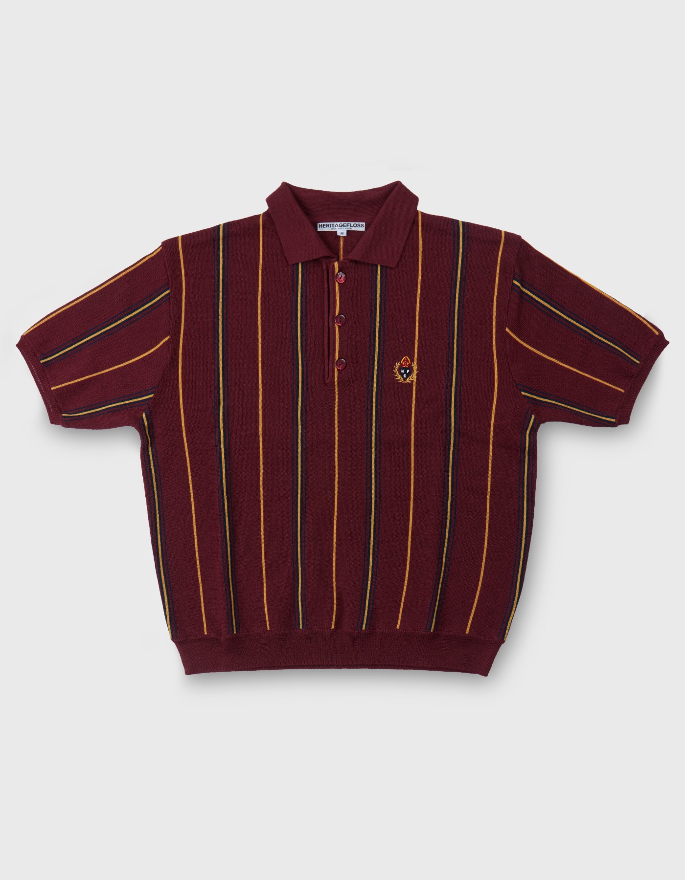 HFC CREST STRIPED POLO SHIRT / Maroon